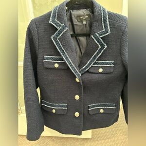 Talbots Navy Blazer with White Trim